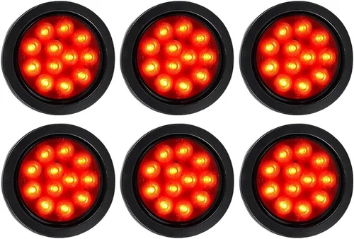 Vista 12 de Kit de tapones de cableado con cubierta de hule para luz trasera LED redonda de 4", 12 ledes, para RV, camioneta