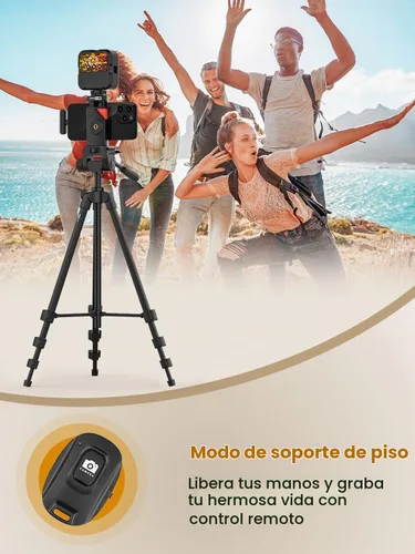 Vista 5 de USKEYVISION Kit de vlogging mejorado con micrófono de solapa inalámbrico, kit de YouTube para iPhone y teléfono inteligente con trípode retráctil