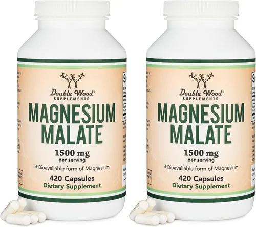 Vista 5 de Cápsulas de Malato de Magnesio (180 unidades) - 1,500 mg por porción (Magnesio enlazado al ácido málico), probado por terceros, apto para veganos