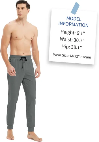 Vista 5 de Idtswch 3234363840 Long Inseam Men's Tall Sweatpants Joggers Slim Fit Workout Pants for Tall Men