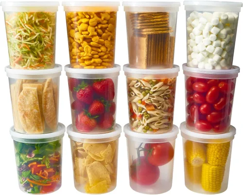 Vista 11 de Durahome – Recipientes de plástico deli con tapas, calidad premium, apto para microondas, transparente almacenamiento de alimentos, contenedor