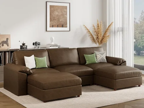 Vista 86 de EASE MOOSE Sofá modular seccional, sofá en forma de U para sala de estar Beige