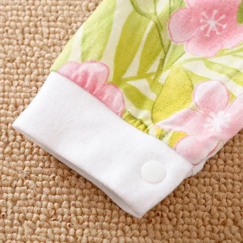 Vista 6 de Linda jirafa + cebra con estampado floral de manga larga para bebé niña, mono blanco para mameluco de una pieza