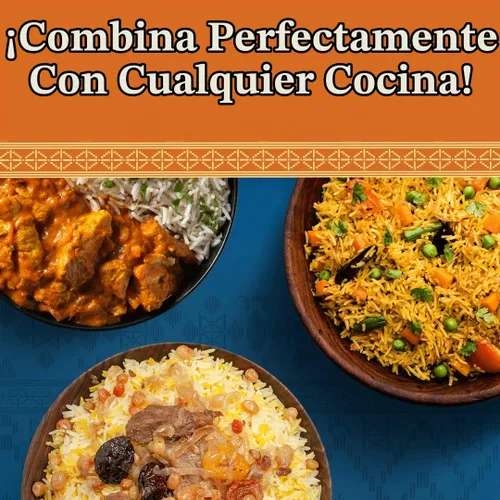 Vista 4 de Bombay Market - Arroz basmati marrón con sabor aromático y a nuez, arroz basmati de grano largo (bolsa de 10 libras)