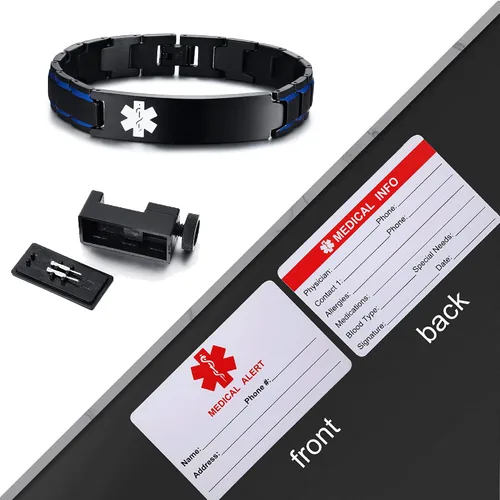 Vista 6 de VNOX Pulsera unisex de acero inoxidable cepillado de 2 tonos con grabado personalizado gratuito