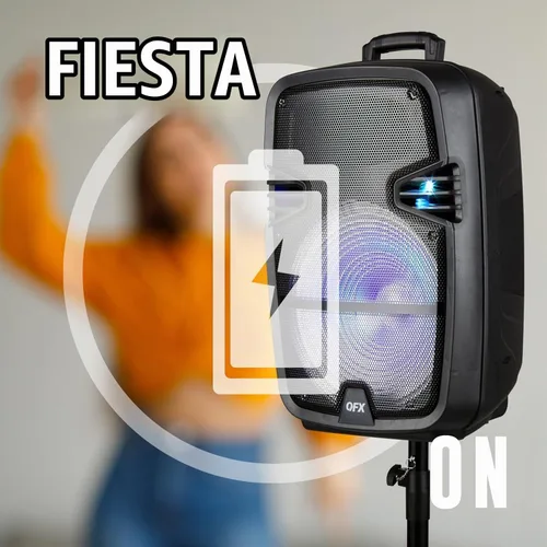 Vista 8 de QFX PBX-616SM - Altavoz recargable Bluetooth de 15 pulgadas con luces LED