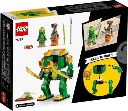 Vista 6 de LEGO NINJAGO Lloyd's Ninja Mech Battle Figura de acción 71757 para niños, niños y niñas a partir de 4 años con figura de serpiente y minifigura