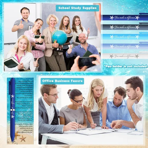 Vista 4 de Geyoga 20 juegos de Starfish Story Employee Apreciation Gift You Make a Difference Bolígrafo Starfish Story Tarjeta motivacional con corbatas