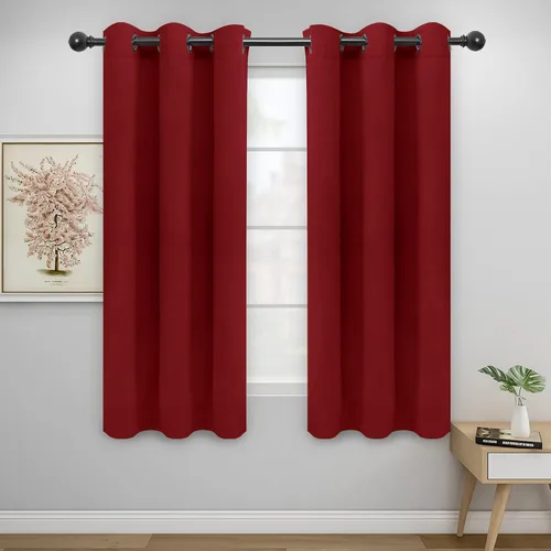 Vista 122 de Easy-Going - Cortinas opacas para dormitorio, aislamiento térmico sólido con ojales, cortinas de ventana para reducción de ruido, cortinas