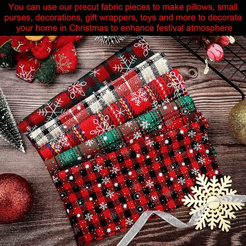 Vista 7 de Boao 40 piezas de cuadros de tela para acolchar de 5 x 5 pulgadas, paquete de dijes de tela precortada a cuadros para costura, patchwork, álbumes