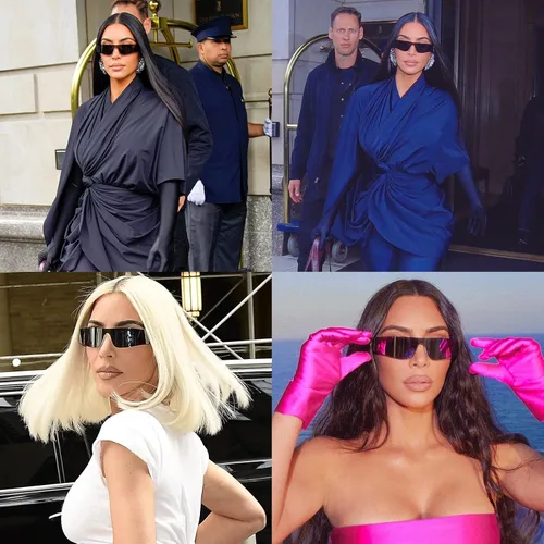 Vista 2 de COASION Y2K - Gafas de sol futuristas sin montura para mujeres y hombres Cyberpunk Visera protección monobloque ciclope gafas de sol