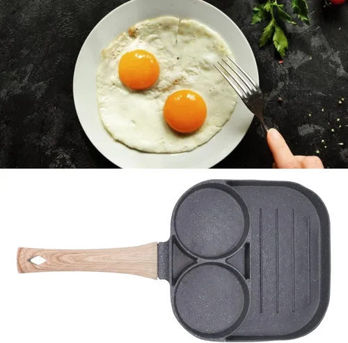 Vista 6 de Cyrank Sartén para huevos antiadherente, sartén de aluminio para tortillas, 2 tazas, sartén para panqueques, sartén para desayuno, panqueques