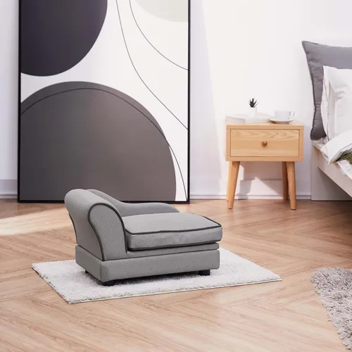 Vista 2 de Teamson Pets Ivan - Sofá cama para perro tapizado de 22 pulgadas