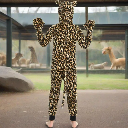 Vista 35 de Wizland Disfraz de animal para niños, leopardo, vaca, mono, reno, gato negro, dálmata, muñeco de nieve, mono de Papá Noel