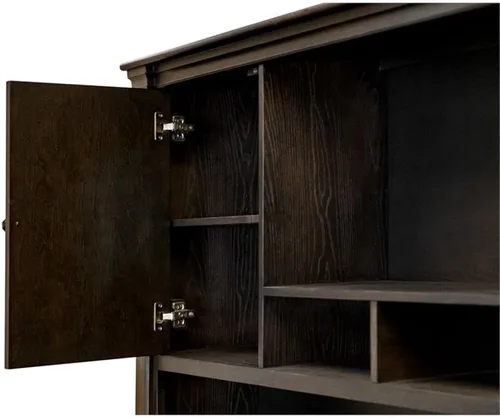 Vista 8 de Martin Furniture 66" W Madera Hutch con Puertas Almacenamiento de Oficina en Marrón Oscuro