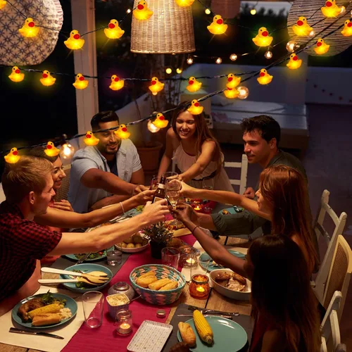 Vista 4 de Deekin 1 tira de luces de goma amarillas, funciona con pilas Amarillo