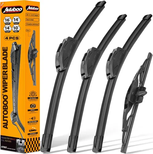 Vista 46 de AUTOBOO Limpiaparabrisas de 15 + 15 pulgadas con limpiaparabrisas trasero de 13 pulgadas de repuesto para Jeep Wrangler JK 2008-2018, Jeep Wrangler