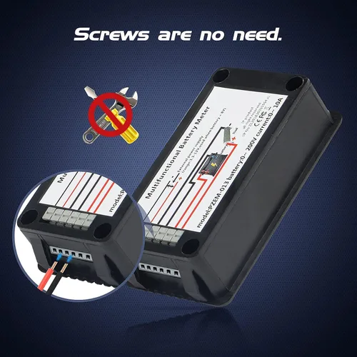 Vista 5 de Medidor de monitor de batería multifunción DC con derivación, 0-200V, 0-100A, pantalla LCD, multímetro de corriente digital, voltímetro amperímetro