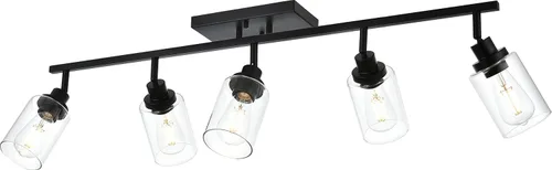 Vista 17 de MELUCEE Kit de Iluminación de Riel de 4 Luces, Luminarias de Latón para Tocador de Baño con Cabezal de Riel Ajustable, Lámpara de Techo Tipo Foco