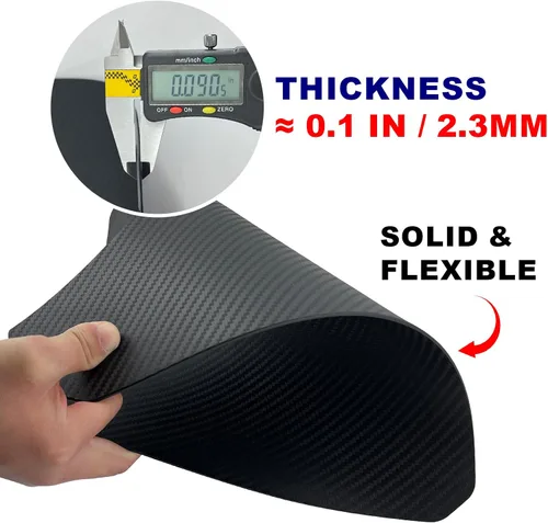 Vista 3 de [Usado] Aletas universales para barro con efecto de fibra de carbono, protectores contra salpicaduras, guardabarros, guardabarros, guardabarros