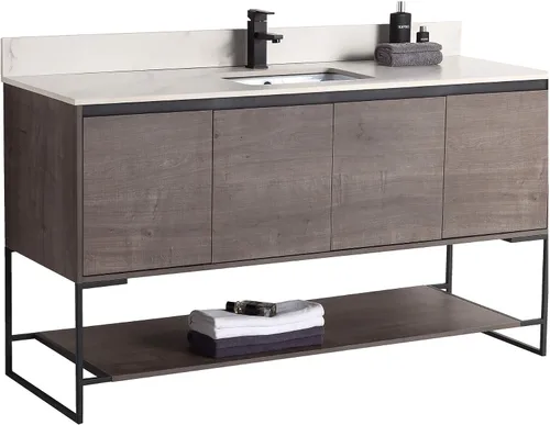 Vista 29 de Mueble de baño URBANIA VANITY con 2 puertas, estante y lavabo
