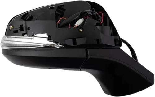 Vista 8 de TRQ Espejo calefactable eléctrico para el lado del pasajero, luz de charco de memoria negra lisa, punto ciego compatible con Toyota Sienna TO1320427