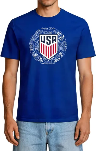 Vista 9 de Icon Sports Camiseta de algodón con licencia oficial de la Federación de Fútbol de Estados Unidos, unisex