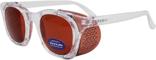 Vista 4 de TITUS G12 Retro Style Safety Glasses with Folding Side Shield Marco transparente/lente amarilla