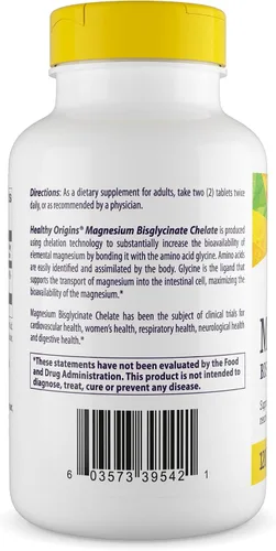 Vista 2 de Healthy Origins Quelato de bisglicinato de magnesio (TRAACS) - Magnesio quelatado para la salud del cerebro y el corazón - Suplemento de magnesio