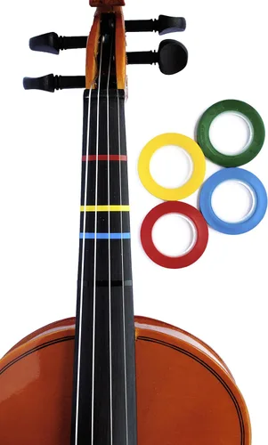 Vista 6 de Long Beach música cinta de digitación para violín, Negro