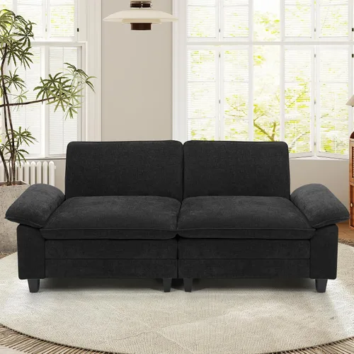 Vista 17 de Sofá modular modular de 118 pulgadas, cómodo sofá seccional de chenilla de 3 asientos para sala de estar, dormitorio y apartamento, color beige Pana