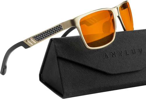 Vista 44 de ANYLUV Blue Light Blocking Glasses Men Computer Gaming Glasses Lightweight Al-Mg Metal Anti Eyestrain Eye Protection