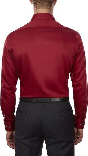 Vista 2 de Van Heusen Camisas de vestir para hombre, ajustadas, de satén, elástico, con cuello extendido