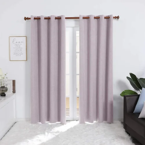 Vista 20 de Deconovo - Cortinas opacas 100% ligeras de lino sintético para dormitorio, cortinas térmicas aisladas para reducir el ruido para comedor, sala