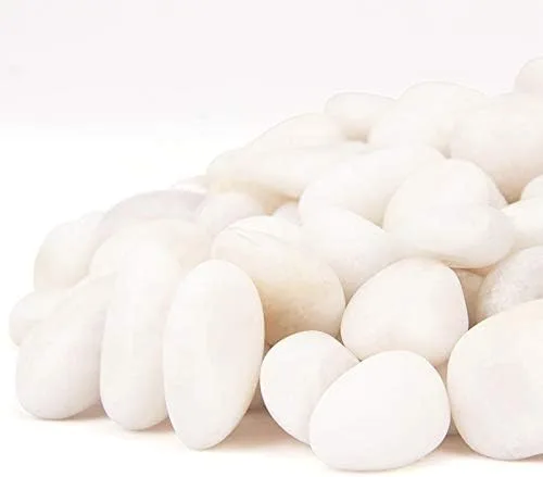 Vista 3 de Guijarros decorativos de 18 libras, piedras blancas, río y roca, grava decorativa pulida natural blanca, guijarros blancos, piedras ornamentales