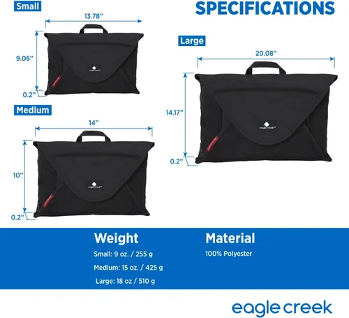 Vista 7 de Eagle Creek Pack-It - Carpeta original para ropa, bolsas de ropa perfectas para viajes, con tabla plegable sin arrugas y alas de compresión