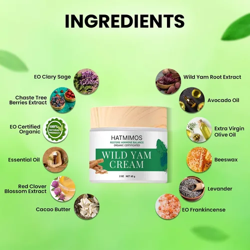 Vista 4 de Crema de ñame salvaje, 2 onzas, crema orgánica de raíz de ñame silvestre, equilibrio hormonal, apoyo a la perimenopausia y alivio de la menopausia