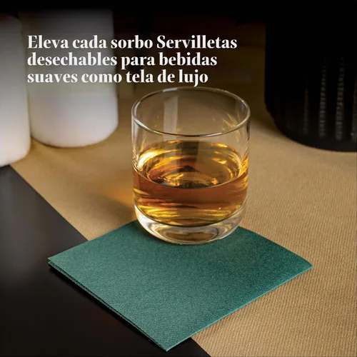 Vista 2 de Servilletas de cóctel desechables con tacto de lino, paquete de 200 servilletas de papel AMETHYST de 5 x 5 pulgadas para bar, restaurante y Amatista