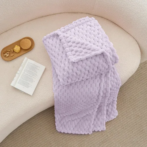 Vista 210 de BEDELITE Manta de forro polar para sofá y cama, manta decorativa de jacquard 3D de almendra, súper suave y acogedora, manta mullida cálida adecuada
