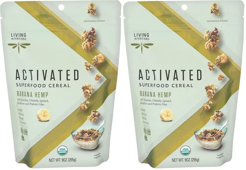 Vista 10 de Living Intentions cereal súper alimento, banana cáñamo, con Probióticos, 9 onzas
