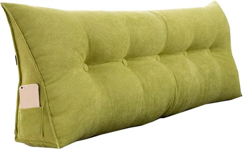 Vista 8 de Almohada de cuña para pared de cama, cabecera de almohada de respaldo de cama, almohada de lectura triangular grande, con funda extraíble