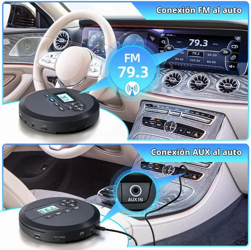 Vista 4 de DESOBRY Reproductor de CD portátil con altavoces y transmisor FM
