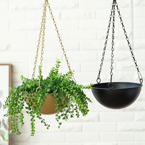 Vista 3 de Cestas colgantes de metal para plantas, macetas de jardín, macetas de jardín, cesta colgante para plantas, macetas colgantes para plantas
