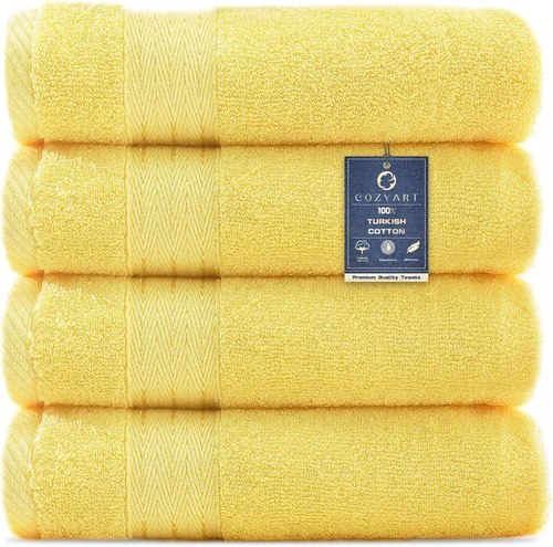 Vista 70 de COZYART - Juego de 6 toallas de baño de algodón turco, color azul claro, suaves, altamente absorbentes y duraderas, 19.17 oz/yd², incluye 2 toallas