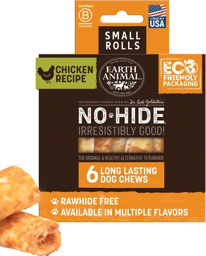 Vista 13 de Earth Animal No Hide - Masticables sin cuero para perros pequeños, sabor a tocino y queso de hamburguesa de la parrilla, libres de cuero crudo - 6