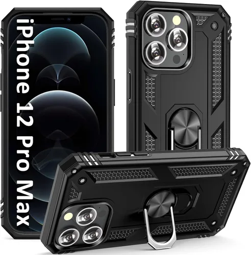 Vista 18 de ADDIT i Phone 12 Mini - Funda para iPhone 12 Mini, con anillo de soporte, soporte ajustable, grado militar, protección resistente, a prueba