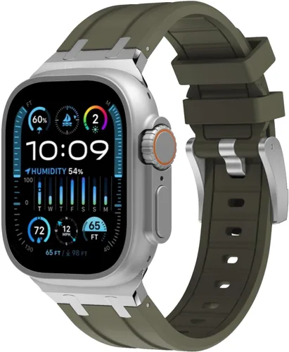Vista 11 de Apple Watch Band para iWatch Ultra Series, correa de reloj de silicona para hombres, diseño fresco, compatible con Apple Watch de 1.929 in, 1.772