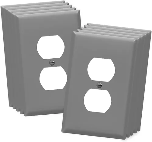 Vista 12 de ENERLITES Placa de pared dúplex para tomacorriente para receptáculos, cubierta de toma de corriente eléctrica jumbo, acabado brillante, de gran Negro
