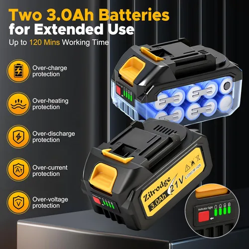Vista 4 de Mini motosierra inalámbrica de 8 y 10 pulgadas, funciona con pilas, motosierra eléctrica 2 en 1, motosierras de batería sin escobillas de mano