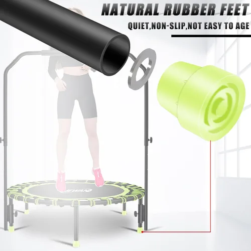 Vista 3 de Newan Mini trampolín silencioso de 40" con barra de mango ajustable, trampolín de fitness, reboteador bungee, entrenador de salto cardiovascular